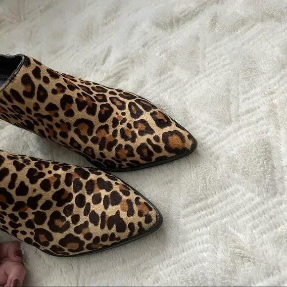 Dolce Vita Ira Leopard Calf Hair Heeled Mules - Picture 6 of 10